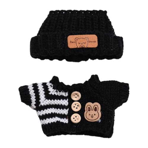 Amagogo 2X Modepuppen-Pullover und Hut-Outfits, Bequeme Miniaturkleidung, Kostüm für 15–17 cm große Puppen, Mädchenpuppen, Schwarzes Oberteil, Schwarzer Hut Amagogo 2X Modepuppen-Pullover und Hut-Outfits, Bequeme Miniaturkleidung, Kostüm für 15–17 cm große Puppen, Mädchenpuppen, Schwarzes Oberteil, Schwarzer Hut von Amagogo