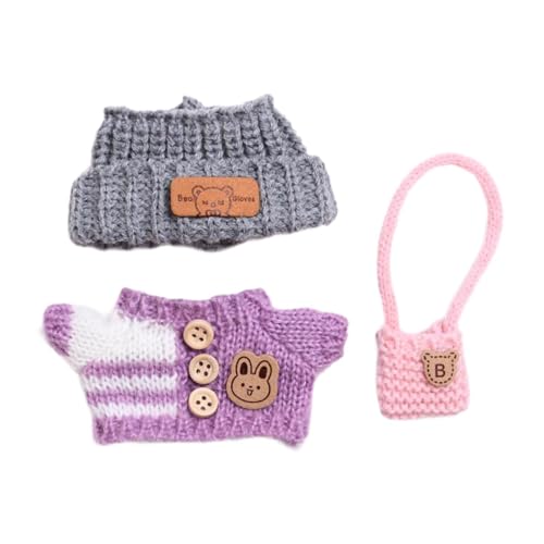 Amagogo 3 Stück Plüsch Puppenkleidung Outfit, Foto Requisiten Mode weich, Violett Amagogo 3 Stück Plüsch Puppenkleidung Outfit, Foto Requisiten Mode weich, Violett von Amagogo