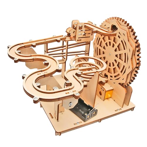 Amagogo 3D-Holzpuzzle-Kugelbahn-Bausätze, kreative mechanische Holzpuzzles zum Zusammenbauen von Modellbausätzen für Kinder, DIY-Hobbysspielzeug von Amagogo