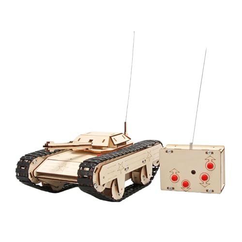 Amagogo 3D-Holzpuzzle-Panzermodellbausätze Lernspielzeug Vorbauferngesteuertes Kettenpanzermodell für Kinder Kindergeburtstagsgeschenk von Amagogo
