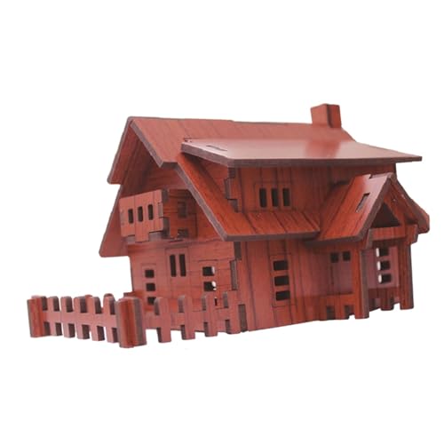 Amagogo 3D-Puzzle, Architektur-Ornament, Holz, Feengartenhaus, Hausmodell für Geschenk, Erwachsene, Kinder, Jungen, Mädchen, Dekoration, Moderne Villa von Amagogo
