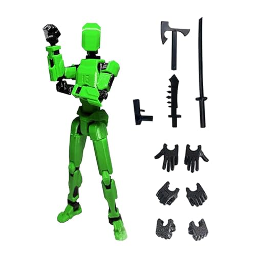 Amagogo 3D-gedruckte Actionfigur, Gelenke, Körper, männliche Actionfigur, bewegliche Actionfigur für Heimwerker, grün und schwarz von Amagogo