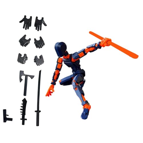 Amagogo 3D-gedruckte Actionfigur, Gelenke, Körper, männliche Actionfigur, bewegliche Actionfigur für Heimwerker, orange und blau von Amagogo