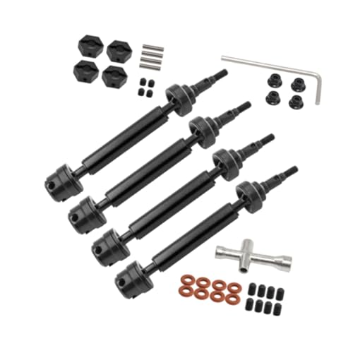 Amagogo 4 Stücke RC Auto CVD Antriebswelle CVD Schieber Set Autoteile Metall Universal Montage RC Auto Upgrades Teile für 1:10 Sacle, Schwarz von Amagogo