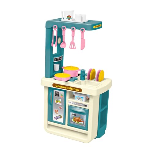 Amagogo 43-teiliges Küchen-Spielset, Spielzeug, vorgeben, Kochen, Spielset, realistisches Lern-Fähigkeitsspielzeug, Essen, Spielen, Geschirr-Set für, Blau von Amagogo
