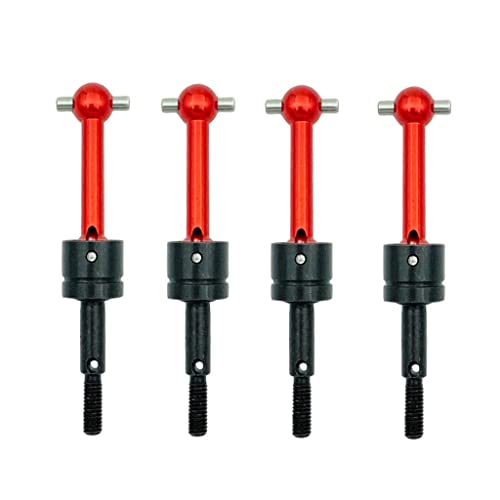 Amagogo 4Pcs Metall Antriebswellen Ersatz Universalbaugruppe CVD 53792 für TT-01 TT01 TT-02 TT02 TA04 1/10 RC Auto Modifikation Zubehör Upgrade Ersatzteile - rot von Amagogo