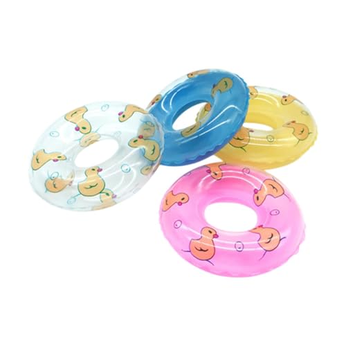 Amagogo 4X Badewanne Spielzeug Schwimmringe aufblasbare kleine Geschenk stabile Miniaturen Puppenhauszubehör für Kinder Jungen Mädchen Strand, Entenmuster Amagogo 4X Badewanne Spielzeug Schwimmringe aufblasbare kleine Geschenk stabile Miniaturen Puppenhauszubehör für Kinder Jungen Mädchen Strand, Entenmuster von Amagogo