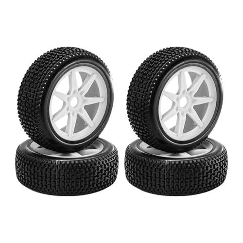 Amagogo 4X RC-Car-Räder und -Reifen, Ersatz-DIY-Zubehör, 1/8 RC-Car-Truck-Hobby-Modell-Crawler-Fahrzeuge, Weiß Amagogo 4X RC-Car-Räder und -Reifen, Ersatz-DIY-Zubehör, 1/8 RC-Car-Truck-Hobby-Modell-Crawler-Fahrzeuge, Weiß von Amagogo