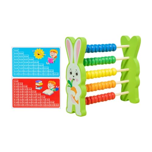 Amagogo 5 Reihen Holz für Kinder Mathematikzählungsrahmen Jungen Mädchen Entwicklung Bildung Tool Math Game Spielzeug Perlen Zählen Spielzeug, Hasenform von Amagogo