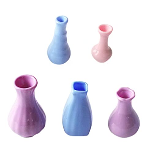 Amagogo 5 Stück 1/12 Puppenhausvase Miniaturvase für Puppenhausdekoration Zubehör von Amagogo