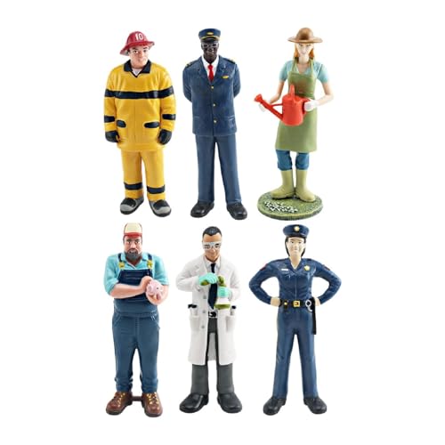 Amagogo 6 Stücke Professionelle Charaktermodelle Figuren Handgemalte Handwerksdioramas Tun Spiel Spielzeugdekoration Miniaturfiguren, Stil c von Amagogo