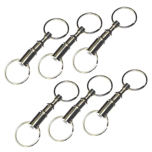 Amagogo 6pcs Doppelringschlüssel abnehmbar Schnalle Key einzigartige Geschenk für Papa Einfacher Key Clip Outdoor Keychain Jubiläum entfernen von Amagogo