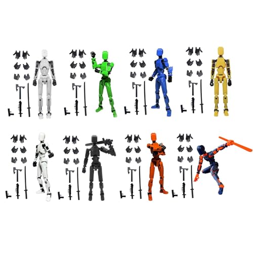 Amagogo 8-teiliges bewegliches Modell mit Mehreren Gelenken, handbemalte Figur, DIY-Zusammenbauroboter, Actionfigur für Kinder und von Amagogo