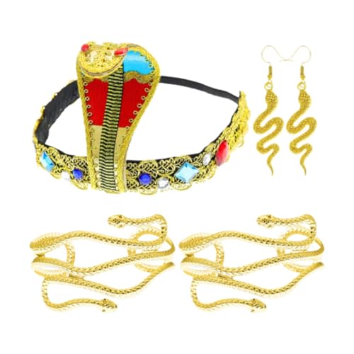 Amagogo Ägyptisches Kostüm-Zubehör-Set, Schlangen-Ohrringe, Armmanschetten für Bühnenauftritte Amagogo Ägyptisches Kostüm-Zubehör-Set, Schlangen-Ohrringe, Armmanschetten für Bühnenauftritte von Amagogo