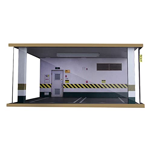 Amagogo Acryl 1/18 Szenerie Diorama Simulation Parkplatz Mini Auto Doppelgarage mit LED Lichttisch Dekor Sammlung, Weiße Wand Amagogo Acryl 1/18 Szenerie Diorama Simulation Parkplatz Mini Auto Doppelgarage mit LED Lichttisch Dekor Sammlung, Weiße Wand von Amagogo