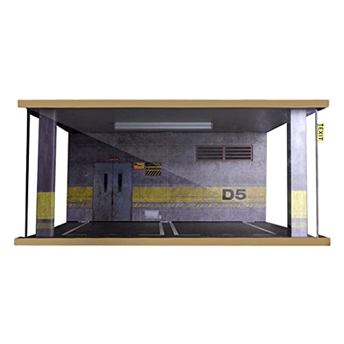 Amagogo Acryl 1/18 Szenerie Diorama Simulation Parkplatz Mini Auto Doppelgarage mit LED Lichttisch Dekor Sammlung, Graue Wand Amagogo Acryl 1/18 Szenerie Diorama Simulation Parkplatz Mini Auto Doppelgarage mit LED Lichttisch Dekor Sammlung, Graue Wand von Amagogo
