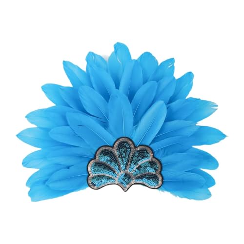 Amagogo American Chief Indian Native Hut Künstliche Federkopfschmuck Stirnband für Party, Blau von Amagogo