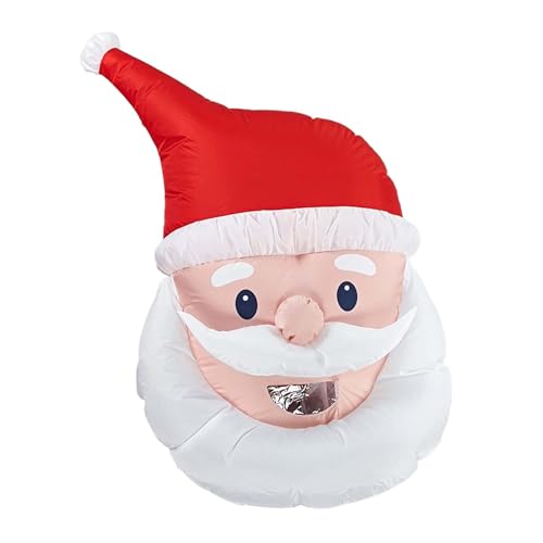 Amagogo Aufblasbarer Weihnachtsmann für Erwachsene, Kopfbedeckung, Weihnachtsmann-Kopfschmuck, für den Innen- und Außenbereich, Karneval, Cosplay-Kostüm von Amagogo
