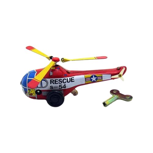 Amagogo Aufziehbares Spielzeug aus Weißblech, Hubschrauber, Uhrwerk, Spielzeug, dekorative Sammlerstücke, Zinnfigur, Spielzeug für Urlaub, Geschenk, von Amagogo
