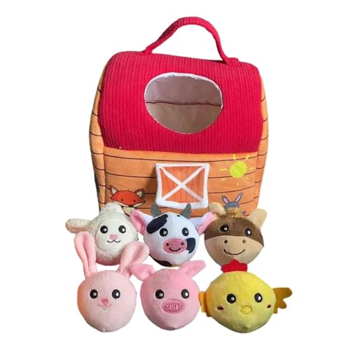 Amagogo Ausgestopfte Bauernhoftiere, Plüschtiere, schönes Mini-Bauernhaus-Plüsch-Bauernhoftier-Spielzeug-Spielset für, Geburtstagsgeschenke, Style B von Amagogo