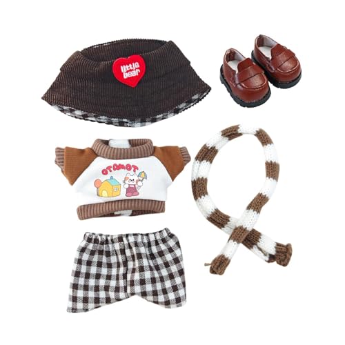 Amagogo Ausgestopftes Puppenhemd und -Hose zum Verkleiden für Kinder, DIY-Foto-Requisiten mit Hut und Schuhen, basteln Sie Ihre eigenen Puppen für 5,91 Zoll von Amagogo