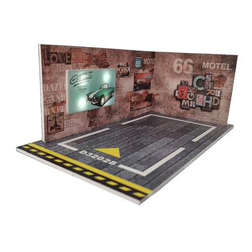 Amagogo Autogarage-Vitrine im Maßstab 1/24, Druckguss-Automodell, Fahrzeuggarage-Vitrine, Parkplatzszene, Parkplatz, Braun Amagogo Autogarage-Vitrine im Maßstab 1/24, Druckguss-Automodell, Fahrzeuggarage-Vitrine, Parkplatzszene, Parkplatz, Braun von Amagogo