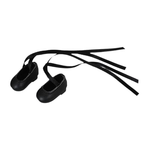 Amagogo BJD Doll Flats Schuhe Schuhe Outfits Dress Up Photo Requisite Tanzschuhe, Prinzessinschuhe für 1: 6 Doll Figuren Körper, Schwarz von Amagogo