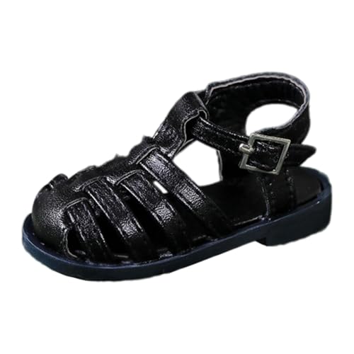 Amagogo BJD Dull Casual Dress -up -Outfits, komfortable Flache Schuhe BJD Dull PU SHOUS FÜR 1/4 Dull Action Action Figur, Schwarz von Amagogo