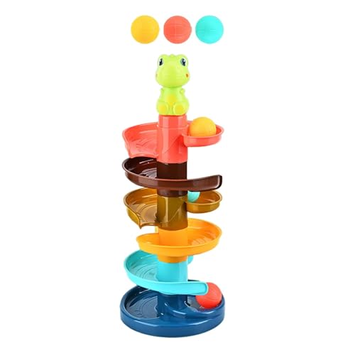 Amagogo Ball-Drop-Spielzeug mit 6 Bällen, motorische Fähigkeiten, Rollen, wirbelnd, Vorschulalter 2, 3, 4 Jahre, Stapel-Drop-Go-Bälle, Rampenspielzeug-Set von Amagogo