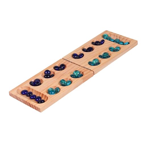 Amagogo Brettspiel aus Holz, Klappbrett, tragbares 2-Spieler-Spiel für Erwachsene und Kinder, 48 Perlen, Reisespiele für Spieleabende, Unterhaltung auf Reisen von Amagogo
