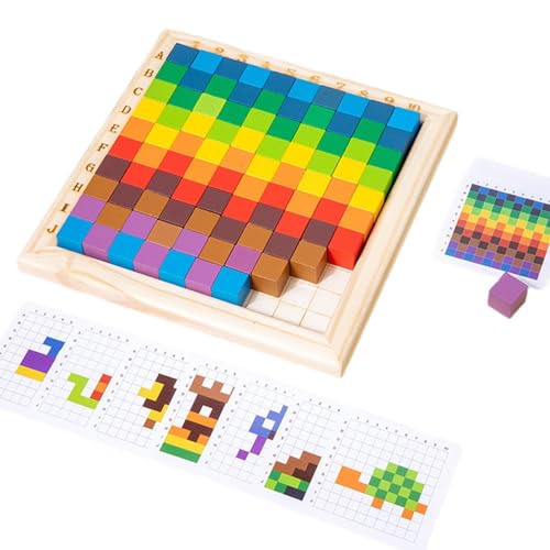 Amagogo Bunte Würfel, Stapelspielzeug, Puzzle-Spielzeug, mathematisches Lernspielzeug, Bausteine für Jungen, Mädchen, Kinder, Kleinkinder, Partygeschenke, mit 20 Karten von Amagogo