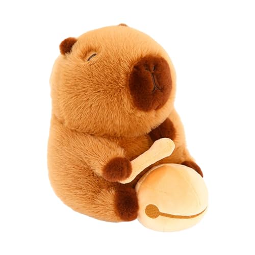 Amagogo Capybara-Plüschtier, Capybara, Stofftier, Cartoon, weich, Plüsch, Capybara-Puppe, Stofftier für Kinder, Geschenke, Heimdekoration, Holzfisch von Amagogo