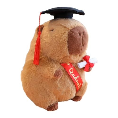 Amagogo Capybara-Puppe zum Schulabschluss, Spielzeugfiguren, Höhe 25 cm, Heimdekoration, Simulation, Stofftiere für Partygeschenke, Brauche von Amagogo