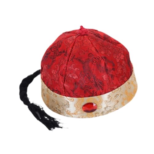 Amagogo Chinesischer orientalischer Hut, Vermieter-Mütze, Party-Kostüm-Mütze für Tanz-Kostümparty, Dunkelrot 48cm Amagogo Chinesischer orientalischer Hut, Vermieter-Mütze, Party-Kostüm-Mütze für Tanz-Kostümparty, Dunkelrot 48cm von Amagogo