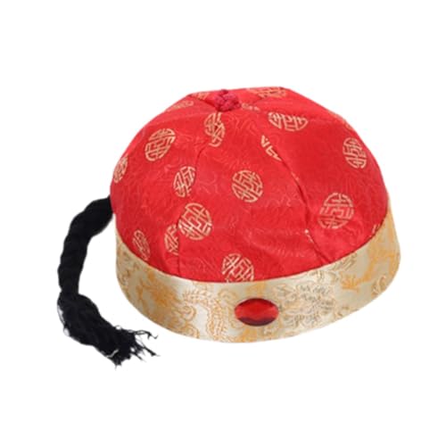 Amagogo Chinesischer orientalischer Hut, Vermieter-Mütze, Party-Kostüm-Mütze für Tanz-Kostümparty, Rot 48cm Amagogo Chinesischer orientalischer Hut, Vermieter-Mütze, Party-Kostüm-Mütze für Tanz-Kostümparty, Rot 48cm von Amagogo