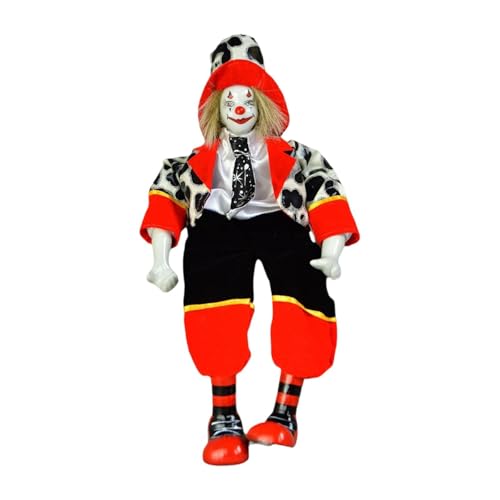 Amagogo Clown-Figur, Dekorationsgeschenk, lustige Actionfigur im Vintage-Design, Porzellan-Clown-Puppe für Festival, Café, Schaufenster, Erwachsene und Kinder von Amagogo