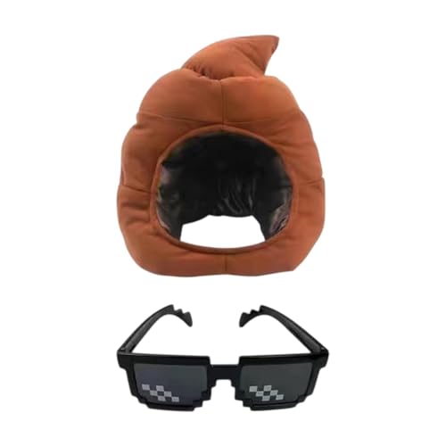 Amagogo Cosplay Poop Hut lustige Foto -Requisite -KOT -Form -Hut für Dress Up Holiday Carnival, mit Sonnenbrillen von Amagogo