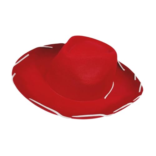 Amagogo Cowboyhut Flat Bim Cowboy Hut Kostüm Kleidung Accessoires Dekorative Sonnenhut für Rodeo Erwachsene, der Sommer fischt, Rot Amagogo Cowboyhut Flat Bim Cowboy Hut Kostüm Kleidung Accessoires Dekorative Sonnenhut für Rodeo Erwachsene, der Sommer fischt, Rot von Amagogo