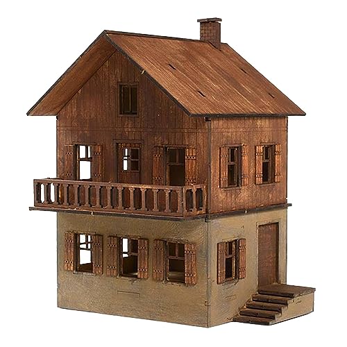 Amagogo DIY Holzhaus Montieren, 1/72 Gebäude Modellhaus, Holz Puzzle Unassembly Holz Modell Kits Haus, Diorama Layout Landschaft Layout von Amagogo