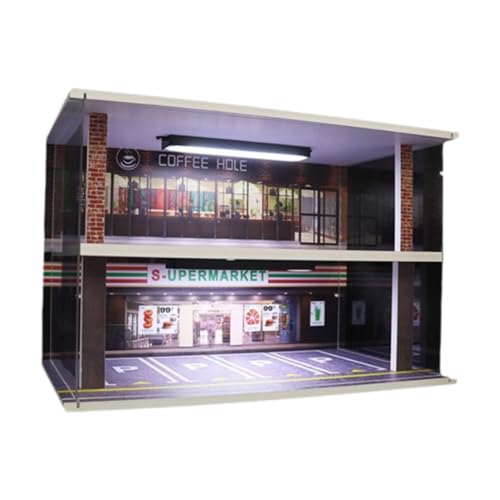 Amagogo Diecast-Modellauto-Vitrine 1:32 2-lagiger Organizer Autogarage Vitrine Landschaft Diorama für Sportwagen-Legierungsauto Amagogo Diecast-Modellauto-Vitrine 1:32 2-lagiger Organizer Autogarage Vitrine Landschaft Diorama für Sportwagen-Legierungsauto von Amagogo