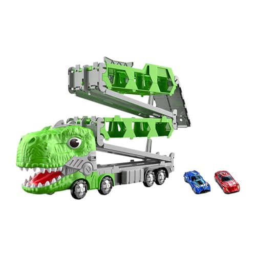 Amagogo Dinosaurier-Rennstrecken-Transporter-Set, Dinosaurier-LKW, Auto-Spielzeug, Dinosaurier-Autofahrzeuge, Spielset für Kinder ab 3 Jahren, Partyzubehör, 2 Autos von Amagogo