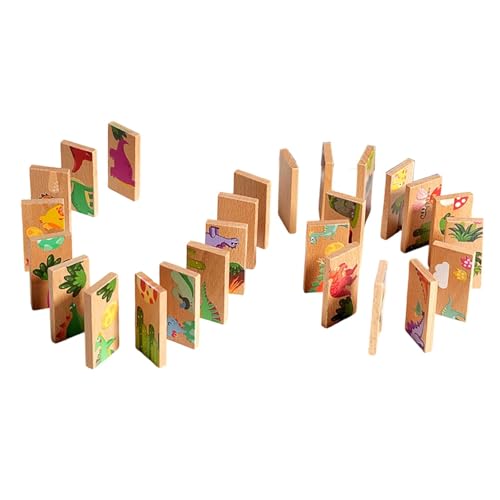 Amagogo Dinosaurierdominoes Set Holzspielzeug, Cartoon, farbenfrohe, entwicklungsübergreifende Spielspielspiel für Kleinkinder für Kinder Amagogo Dinosaurierdominoes Set Holzspielzeug, Cartoon, farbenfrohe, entwicklungsübergreifende Spielspielspiel für Kleinkinder für Kinder von Amagogo