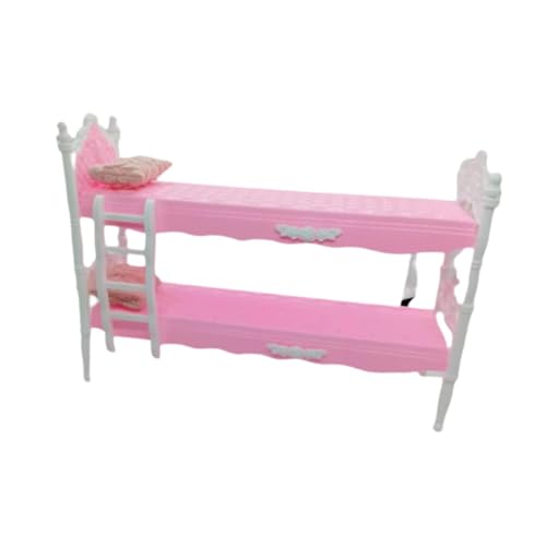 Amagogo Dollhouse Etagenbett Möbelmodell Twin Pillows Doll Bett Puppen -Bunk -Miniatur für Foto -Requisiten Fairy Garden, Rosa Amagogo Dollhouse Etagenbett Möbelmodell Twin Pillows Doll Bett Puppen -Bunk -Miniatur für Foto -Requisiten Fairy Garden, Rosa von Amagogo