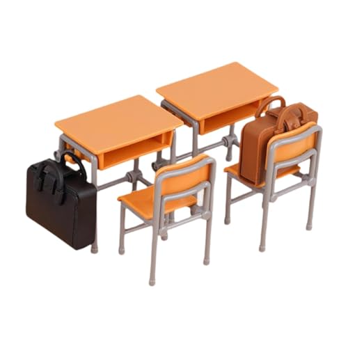 Amagogo Dollhouse -Klassenzimmer -Schreibtischstuhlmodell, 1: 12 Simulationsgeschenkschoolbag Modell, Puppenhaus Miniaturmöbel von Amagogo