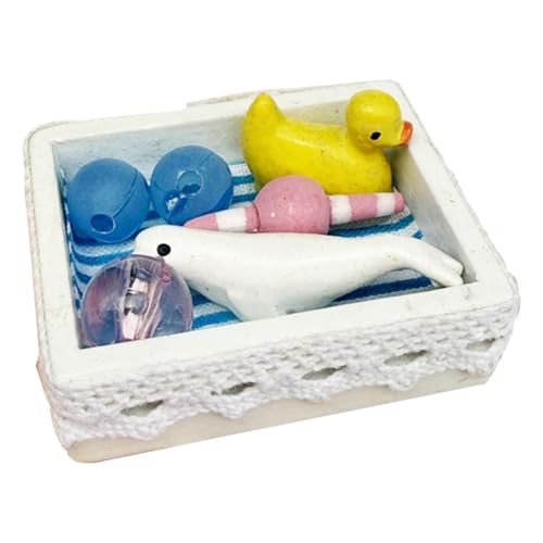 Amagogo Dollhouse Miniatur -Speicherboxzubehör Modell mit weißem Spitzen Mehrzweck 1/12 Skala für Foto -Requisiten Dekor von Amagogo
