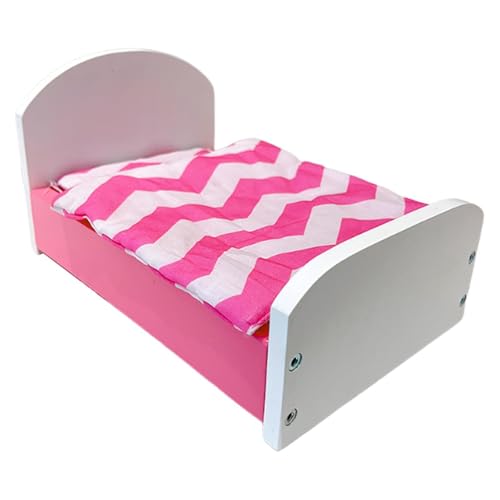 Amagogo Dollhouse Miniaturbett Holzmöbel Spielhaus Dekor Simulation DIY Szene Model tun Toy Playset mit Bettwäsche -Set, Rosa Amagogo Dollhouse Miniaturbett Holzmöbel Spielhaus Dekor Simulation DIY Szene Model tun Toy Playset mit Bettwäsche -Set, Rosa von Amagogo