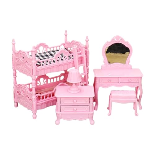 Amagogo Dollhouse Miniaturmöbel Set Dressing Tischzubehör Klassische Rollenspiele Bunk Bett tun Spielzeug für Jungengeschenk, Rosa von Amagogo