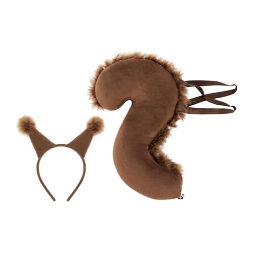 Amagogo Eichhörnchenohren und Schwanz-Set, Cosplay-Dekoration, Kleid, Tierschwanz für Leistung, Braun Amagogo Eichhörnchenohren und Schwanz-Set, Cosplay-Dekoration, Kleid, Tierschwanz für Leistung, Braun von Amagogo