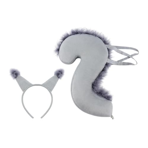 Amagogo Eichhörnchenohren und Schwanz-Set, Cosplay-Dekoration, Kleid, Tierschwanz für Leistung, Grau Amagogo Eichhörnchenohren und Schwanz-Set, Cosplay-Dekoration, Kleid, Tierschwanz für Leistung, Grau von Amagogo