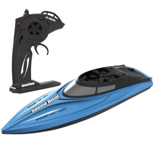 Amagogo Elektrisches Schnellboot, Hochgeschwindigkeits -Rennboot, wasserdichtes RC -Fernbedienungsboot für Pools Seen Kinder Jungen, Blau von Amagogo